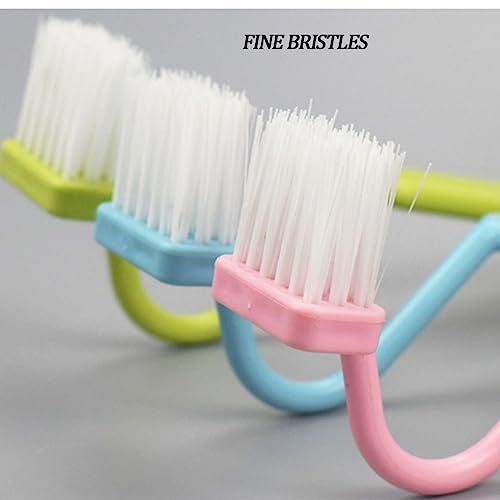 3 Pcs Plastic Curved Small Toilet Brushes Bathroom Plastic Cleaning Brushes Suitable for Cleaning Toilet Edges, Inner Rim and Corner Crevices.