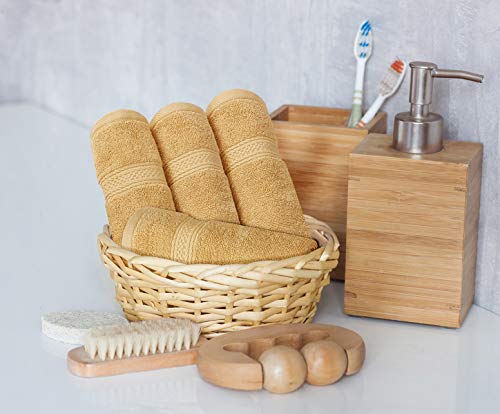 Utopia Towels 8 Piece Luxury Towel Set – Majestic Plush, Super Absorbent & Quicker-to-Dry, Thick 100% Ring Spun Cotton Towels for Bathroom, Spa & Hotel – 2 Bath, 2 Hand, 4 Washcloths, Champagne - color: Champagne, size: 8 Pieces Towel Set