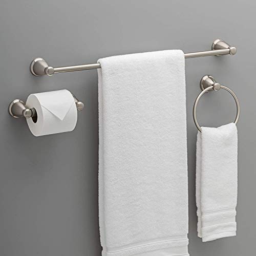 Franklin Brass 3-Piece Satin Nickel Bathroom Set Towel Rack, Ring, Toilet Paper Holder| Kinla Bath Accessories - color: Satin Nickel, style: 3-Piece Bath Accessory Set