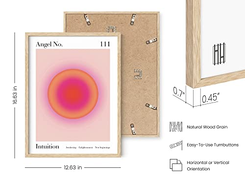 HAUS AND HUES Angel Number Wall Art - Set of 3 Positive Frameable Art, Angel Number Posters, Y2k Room Decor, Aura Wall Art Bedroom Aesthetic, Preppy Wall Decor, Aura Posters (Beige Frame, 12x16) - color: Angel Numbers, size: 12"L x 16"W, style: Beige Fram