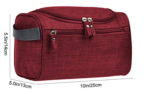 Vercord Mens Toiletry Bag Wash Travel Small Shaving Dop Kit Shower Bathroom Ditty Hygiene Bag Frosted Burgundy - color: Frosted Burgundy