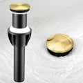 TIORIY Vessel Sink Drain Without Overflow, Plastic Bathroom Pop up Sink Drain Fit for 1 3/4 Inch Vessel Sink, Built-in Anti Clogging Sink Stopper, Brushed Gold - color: No Overflow Brushed Gold