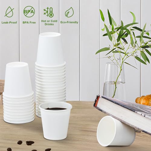 SIUQ 1200 Pack 3 oz Paper Cups, Small Disposable Bathroom Mouthwash Cups, Mini White Paper Espresso Cups 3 Ounce for Parties, Bathroom, Picnics, Travel and Events - color: 1200pack-3oz