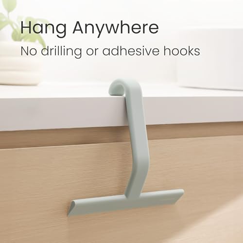 dancemoon JustHang Shower Squeegee for Glass Doors, All-One-Piece Award-Winning Silicone Squeegee with Built-in Hook for Bathroom, Window, Mirror, Tile Wall,Car, Streak-Free Cleaner,10-Inch Sage Green - color: Sage Green, size: 10 Inches