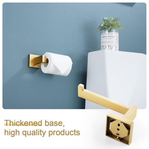 KOKOSIRI Gold Toilet Paper Holder Toilet Roll Holder for Bathroom Kitchen Washroom T-304 Stainless Steel Wall Mounted, 2 Pack, B2003BG-P2 - color: Brushed Gold, size: Without Shelf(2 Pack)