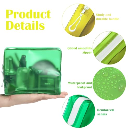 8 Pack TSA Approved Travel Toiletry Bags Frosted Translucent Leak-proof Cosmetic Makeup Bags for Women Men Travel Organizer Airport Security(Green,6.7 x 5.5 x 1.8 Inch) - color: Green, size: 6.7 x 5.5 x 1.8 Inch