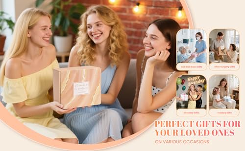Mothers Day & Birthday Gifts for Women - Tova's Creations 13-Piece Vanilla Coconut Spa Gift Basket with 40 OZ Tumbler & Luxury Flannel Blanket for Mom, Wife, Grandma - color: Tan