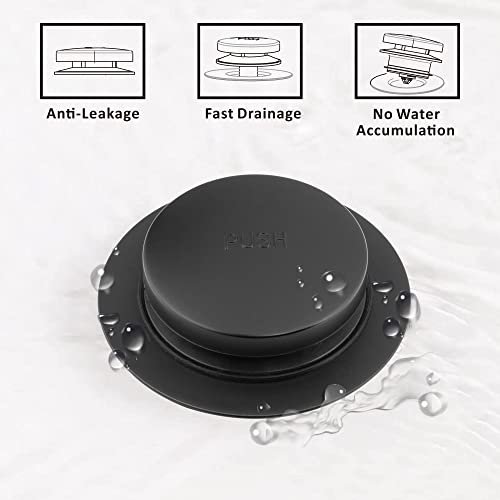 Artiwell Universal Tip Toe Bath Drain Stopper and Cover, Bathtub Drain Stopper, Replaces Lift and Turn, Tip-Toe and Trip Lever drains for Tub, EZ Installation and Clearing (MATT Black) - color: Matt Black