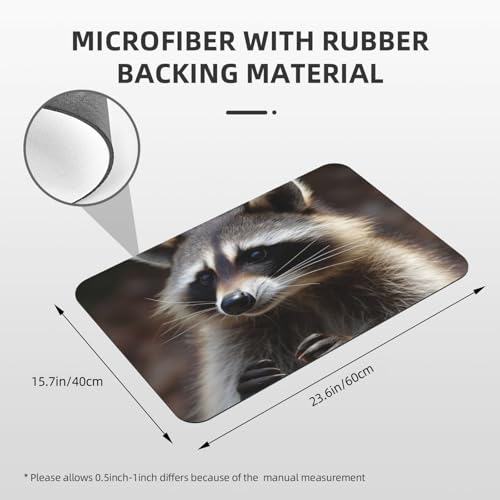 Stone Bath Mats for Bathroom Diatomaceous Earth Bath Mat Super Absorbent Floor Mat Raccoon Stone Drying Mats Quick Drying Diatomite Shower Mat for Bathtub Pad 15.7x23.6in - color: Raccoon