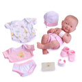 8 piece Layette Baby Doll Gift Set | JC Toys - La Newborn Nursery | 14" Life-Like Smiling Doll w/ Accessories | Pink | Ages 2+, Pink Smiling - color: Smiling Pink