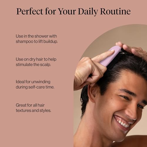 Kitsch Scalp Renewal Brush - Exfoliating & Scalp Massager for Hair Growth, Gentle Head Massage Brush to Remove Buildup, Boost Circulation & Relaxing Head Scrubber for Washing Hair - Soft Violet - color: Soft Violet