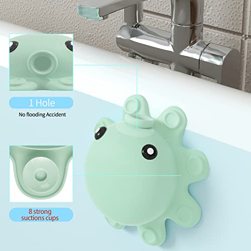 Bathtub Overflow Drain Cover Tub - Silicone Bathroom Overflow Drain Cover, Bath Tub Overflow Cover, Bathroom Spa Accessories, Adds Inches of Water for Deeper&Warmer Bath，Aqua Green - color: Squidward
