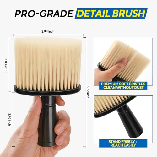 Car Detailing Brush, Automotive Interior Dusting Brush, Soft Car Interior Cleaning Tool for Dashboard Interior, Leather, Keyboard, Scratch-Free (2PCS-C) - size: 2PCS-C