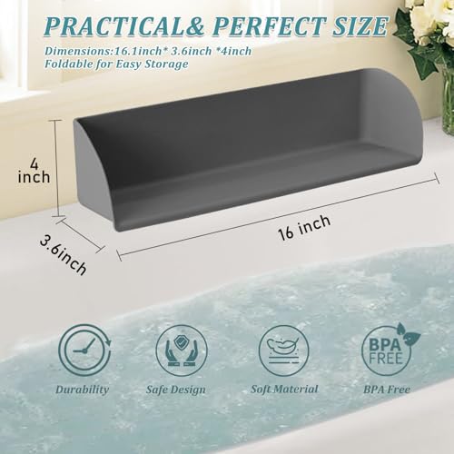 Bathtub Splash Guard Silicone Tub Water Splash Guard (Grey)