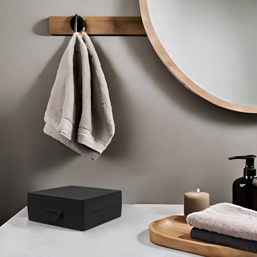 Soap Holder 2 Pack, Shower Bar Case Box Fit Dr Squatch, Waterproof Travel Container with Lid, Square Bathroom Soap Dish for Camping Gym Outdoor Traveling (Black) - color: Black