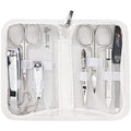 3 Swords Germany - brand quality 8 piece manicure pedicure grooming kit set synthetic leather case white - Made in Germany - color: WHITE