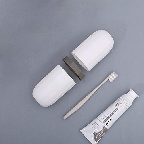 Portable Travel Toothbrush Case,3 in 1 Toothpaste Travel Case Holder Hard Plastic Tooth Brush Container Toothbrush Storage Box for Travel,Business,Home,Camping, School Supplies(White)