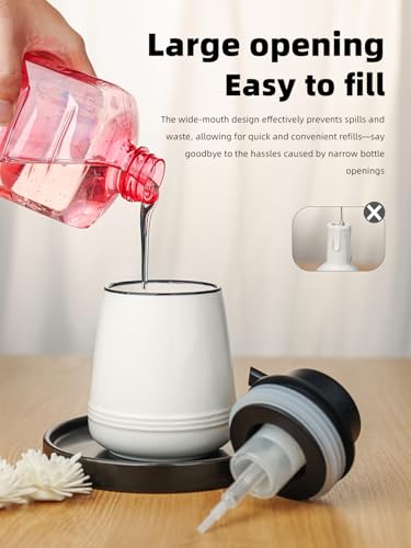 Ceramic Soap Dispenser 13oz,Hand Wash Soap Dispenser (Foam Dispenser White) - color: Foam Dispenser White