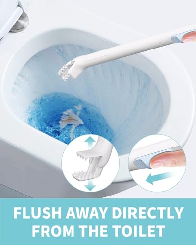 AIR U+ Flushable Toilet Wand Refills, 48 Count Disposable Toilet Brush Refill Pads for Toilet Bowl and Bathroom, Toilet Brush Accessories (Only Refills) - color: 48 Refills