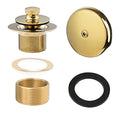 Artiwell Push & Lock Tub Trim Set with Single-Hole Overflow Faceplate, Bathtub Conversion Kit Assembly with Conversion Bar, Universal Fine/Coarse Thread, No Putty Installation (Polished Brass) - color: Polished Brass