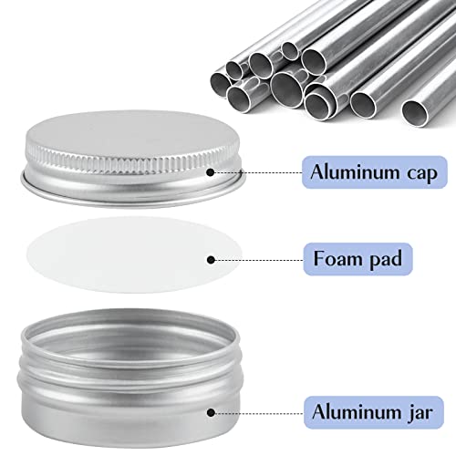 TUZAZO 24Pack 1 Oz Aluminum Tin Cans with Screw Lid and Labels, Refillable Travel Sized Cosmetic Containers Small Tins for Salves, Lotion Bars, Beard Balms, Candles - size: 1oz*24