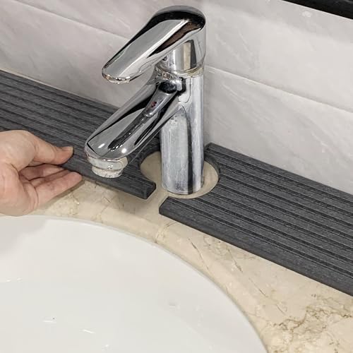 Faucet Mat for Kitchen Sink, Diatomite Quick Dry Stone Mat Kitchen Sink Protectors, Stone Drying Mat for Kitchen Counter (Grey,24) - color: Grey, size: 24