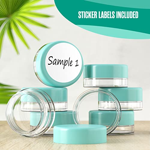 Houseables Sample Containers, Lip Balm Containers, Sample Jars, Mini Jars with Lids, Small, Empty, Makeup, Powder, Gloss, Cosmetic, Tiny, Chapstick, Dab, Wax, Scrub, Little, Blue Plastic 3 Gram, 200PK - color: Blue, size: 200 Pack