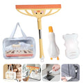 3-in-1 Bath&Kitchen Cleaning Set,Shower Squeegee for Shower Doors, Bathroom,Window and Car Waterproof Bag, Hair Catcher, Suction Cup Shower Head Holder for Deep Cleaning