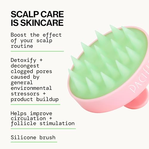 Pacifica Scalp Detox Set – Rosemary Apple Cider Vinegar Scalp Exfoliating Tonic with Scalp Massager Brush, Deep Cleansing & Clarifying Treatment for Buildup, Dry Flaky Scalp, Vegan - style: Tonic & Brush