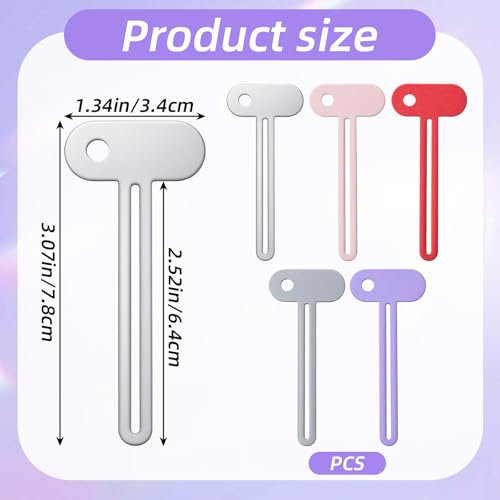 Ymapinc 5Pcs Metal Toothpaste Squeezer Tool | Tube Roller Squeezer for All Tubes, Toothpaste, Hand Cream, Cosmetics, Bathroom, Portable for Traveling