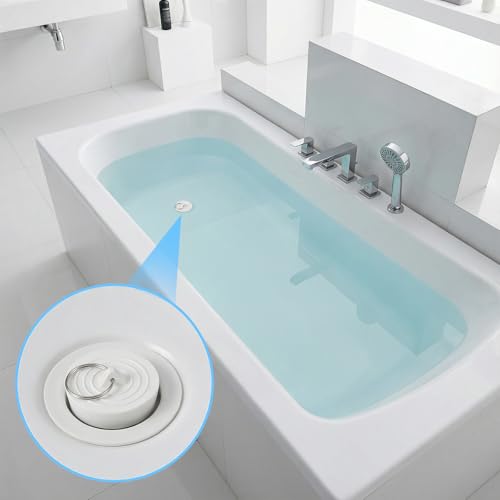 Rubber Sink Stopper, 3 PCS 1-3/4 Inch Bath Tub Drain Stoppers with Hanging Ring Sink Drain Plug Bathtub Drain Cover for Kitchen Bathroom Shower Laundry (White)