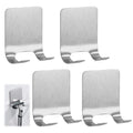 4 Pcs Silver Razor Loofah Holder for Shower Self Adhesive Waterproof Shaver Hooks Waterproof for wall Metal Heavy Duty Utility Storage Hanger Hook Holder for Towels Accessorie Kitchen Bathroom(Silver) - size: Large Silver-4PCS
