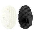 African Net Exfoliating Sponge Case with Silicone Body Brush, Black | 2in1 Quick-Dry Bath Mesh Washcloth Shower Scrubber, Massaging, Cleansing, Skin Smoother, INNERNEED - color: Black