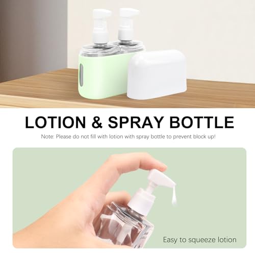 Skycase Travel Bottles - Leak Proof Refillable Tsa Approved Travel Size Toiletries, 2 in 1 Liquid Bottles Containers with Labels and Funnel Airplane Accessories Kits for Lotion Liquid (Green) - color: Green, size: 2 in 1