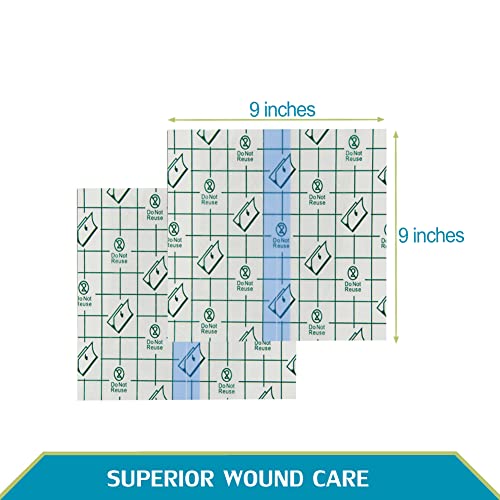 Waterproof Dialysis Catheter Shower Cover Large Coverage Shields for Peritoneal Dialysis Port Accessories PD Chest Catheter Central PICC Line Feeding Tube 9"x9"(Pack of 25) - size: 9 x 9 Inch (Pack of 25)