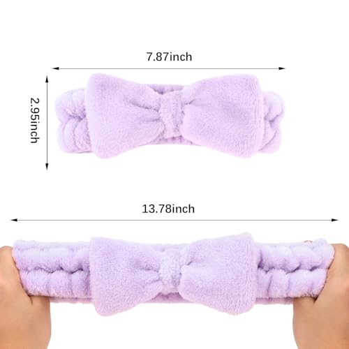 Semato Bachelorette Party Favor Set Bride and Bridesmaid Spa Headband Skincare Headbands for Women Gifts and Party Supplies (Purple) - color: Purple