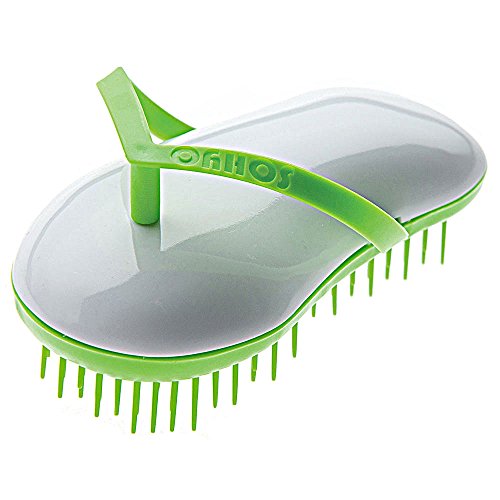 B127 Shower Head Brush/Exfoliator Shampoo Brush/Head Massager Scalp Stress Relax Shower Brush/Scalp Scrub Hair Brush Massager/Hair Massager for Hair Growth/Scalp Dandruff Brush Small Hair Brush - color: Green Cotton