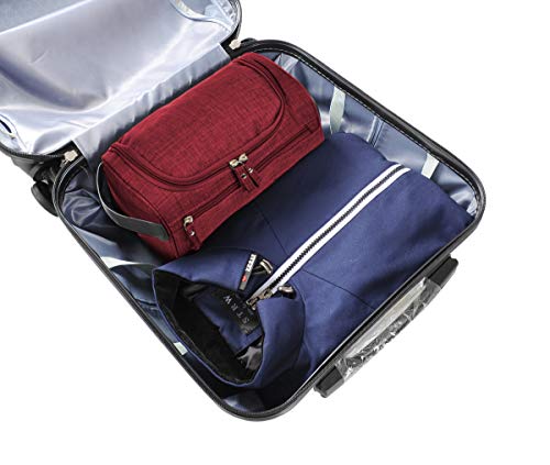 Vercord Mens Toiletry Bag Wash Travel Small Shaving Dop Kit Shower Bathroom Ditty Hygiene Bag Frosted Burgundy - color: Frosted Burgundy