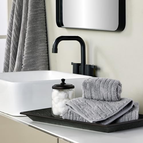 SKL Home CloudSoft Cotton Luxury Hand Towel 2pc Set for Bath/Kitchen/Bar & Gift, Gray - color: Gray, style: Hand Towels (Set of 2)
