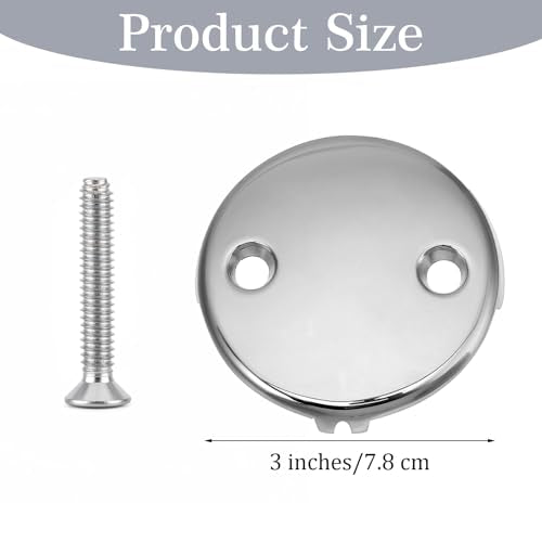Bathtub Overflow Drain Cover, Stainless Steel Bathtub Drain Stopper 3 Inch – Overflow Matching Plug for Standard Tubs Universal Fit