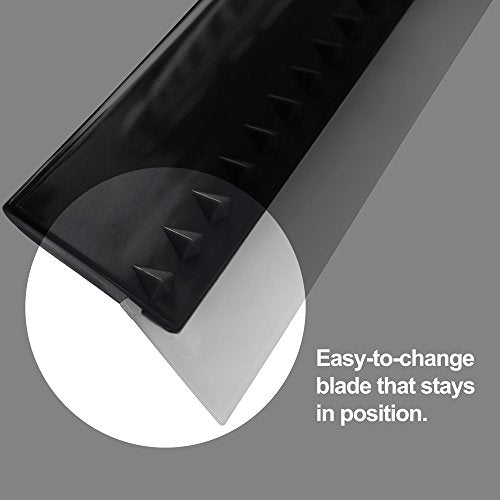 Squeegee for Shower Door, Car Windshield, and Glass Window - 2 Extra Silicone Replacement Blades - Foam Handle - Black - color: Black, size: Plastic