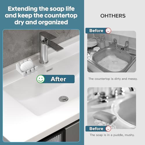 Soap Dishes with Suction Cups, Silicone Soap Holder & Saver with Drainage, Bar Soap Holder for Shower for Bathroom, Kitchen, Bathtub, Easy to Clean, Keep Soap Dry, Extend Soap Life(Beige) - color: Beige