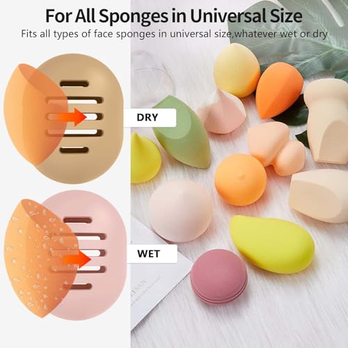 Fauxomor 2 Pcs Makeup Sponge Holder,Double-Sided Breathable Silicone Beauty Make Up Blender Case for Travel or Daily,Shatterproof Make-up Travel Case Quick Drying Easy to Carry,Grey+Pink - color: Gray&Pink, size: 1 Count (Pack of 2)