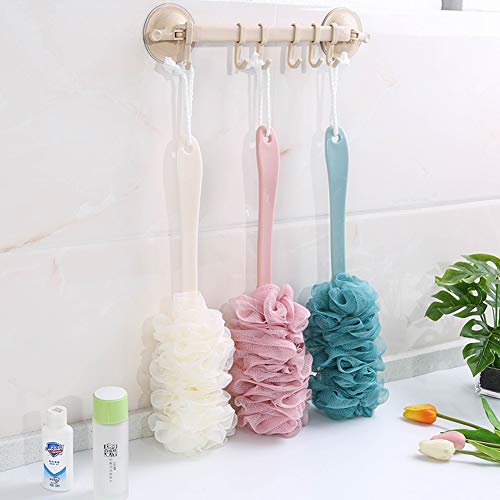 Back Scrubber for Shower, Loofah Long Handle Bath Body Brush, Soft Nylon Mesh Sponge On a Stick for Shower Men Women Kids Elderly, Exfoliating Scrub Cleaning Luffa for All Kinds of Skin - color: 3pack-white