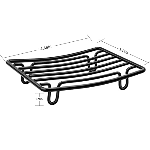 Soap Dish, Stainless Steel Bar Soap Holder for Shower Bathroom, Rust Proof Self Draining Soap Tray, Black-1 Pack - color: Black-rectangular 1p