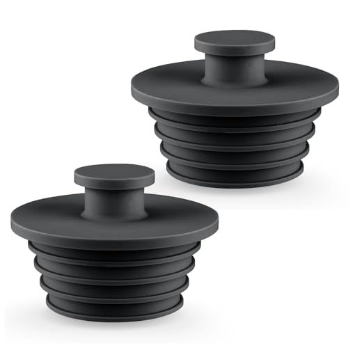 Aluvor Bathtub Stopper Drain Plug Bathroom Tub Plug Sink Stopper 2pcs | Silicone Bathtub Drain Plug Tub Drain Stopper Washbasin Stopper - color: Black, size: Large