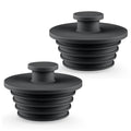 Aluvor Bathtub Stopper Drain Plug Bathroom Tub Plug Sink Stopper 2pcs | Silicone Bathtub Drain Plug Tub Drain Stopper Washbasin Stopper - color: Black, size: Large