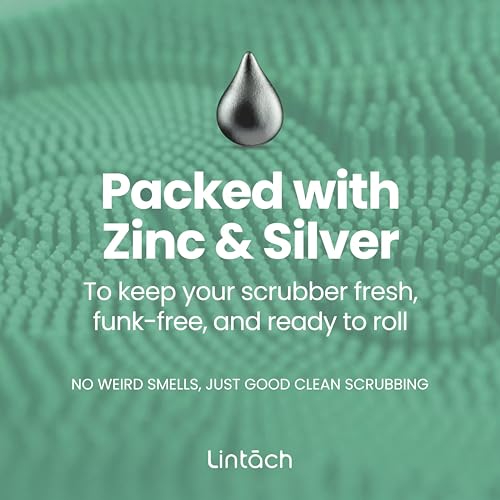 Silicone Shower Scrubber for Body – Exfoliating Loofah Alternative, Zinc & Silver-Infused, Hygienic & Gentle for Sensitive Skin, Durable & Long-Lasting Body Scrubber for Men & Women - Mint - color: Mint