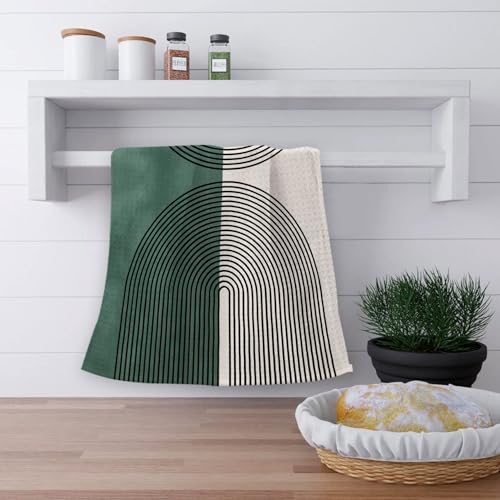 OHSUL Boho Decorative Hand Towels, Boho Bohemian Green Kitchen Bathroom Decor, 16x24 Inch, Set of 2 - color: Color -1