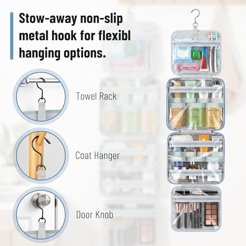 Ms. Pen- Travel Toiletry Bag Organizers, Teal | Makeup Travel Bag for Toiletries with Hanging Hook, Water-Resistant
